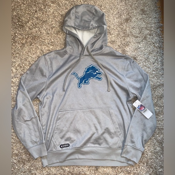 NFL Tops - NFL Detroit Lions Silver women’s Hoodie sz L NWT